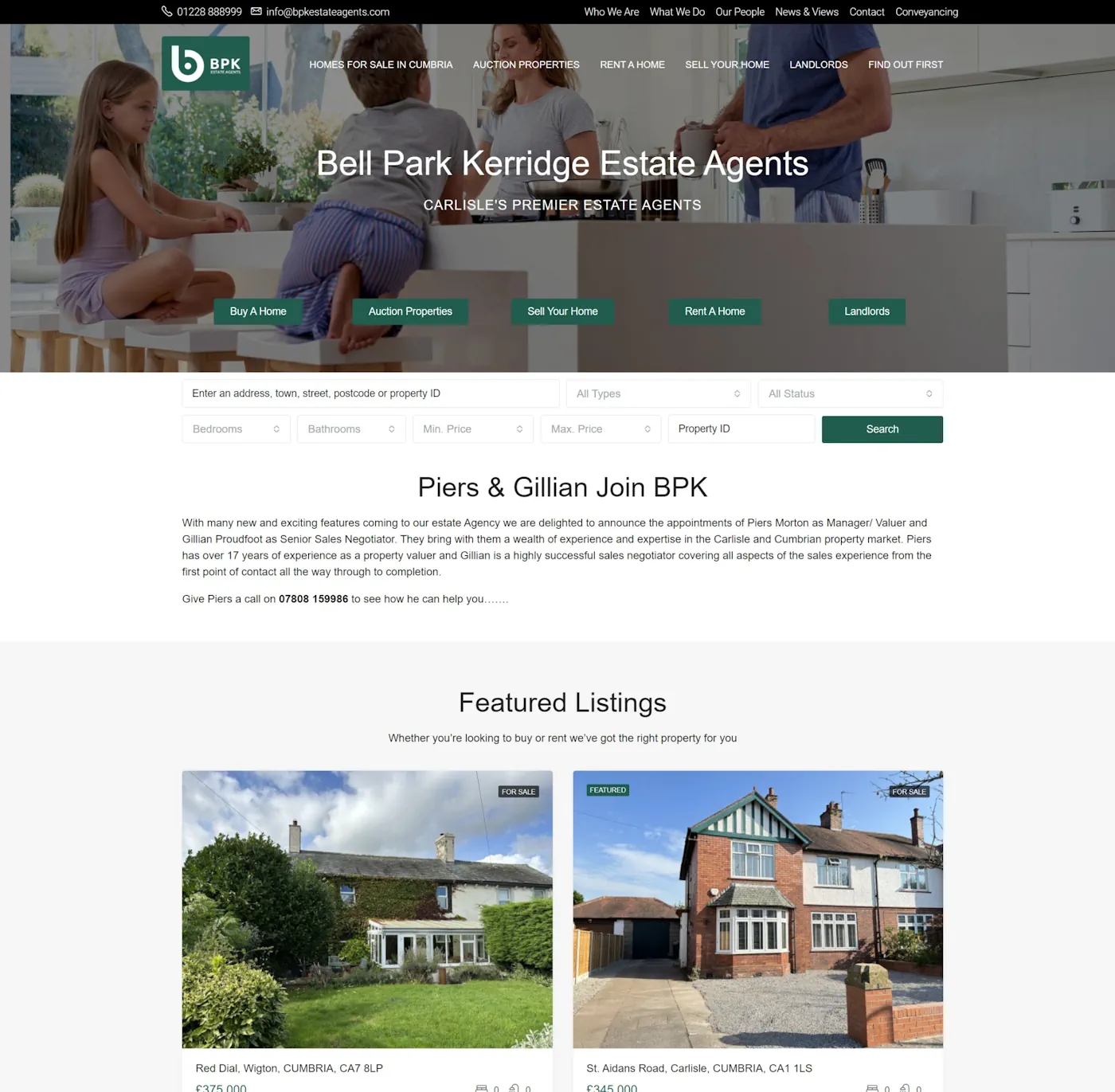 The old website: The BPK Estate Agents original website