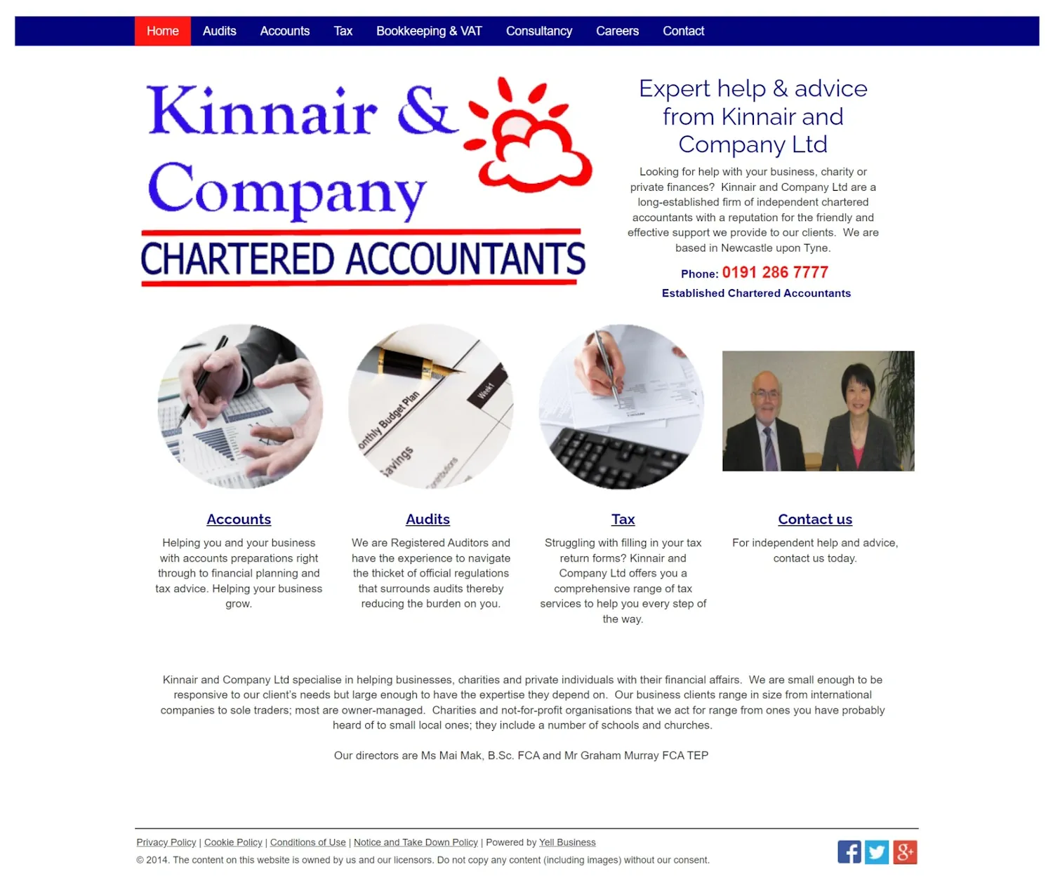 The old website: The Kinnair Accountants original website