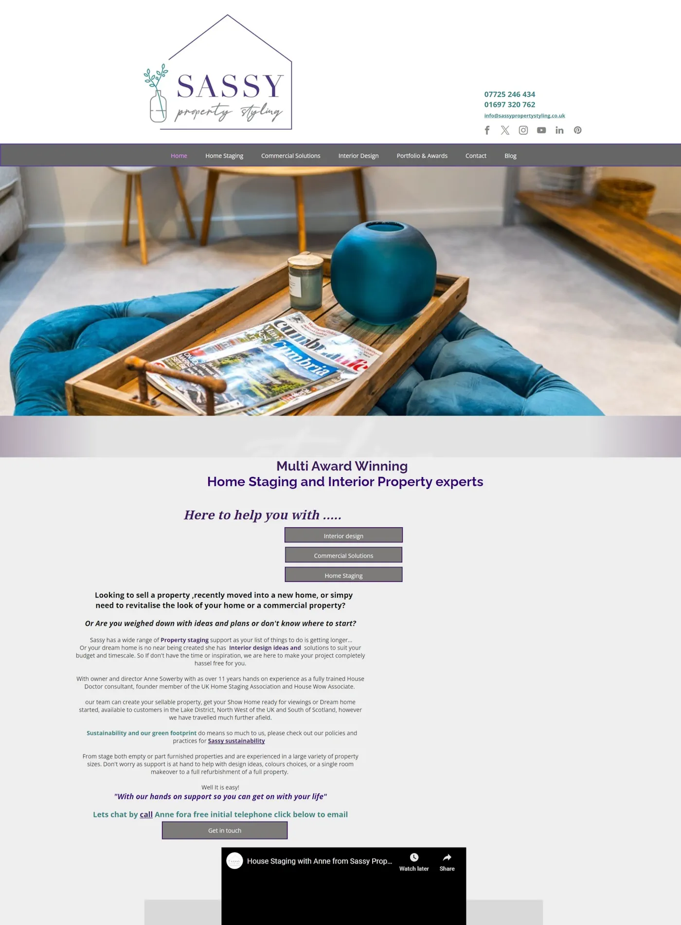 The old website: Sassy Property Styling original website