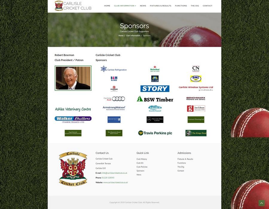 Club Website Design in Carlisle
