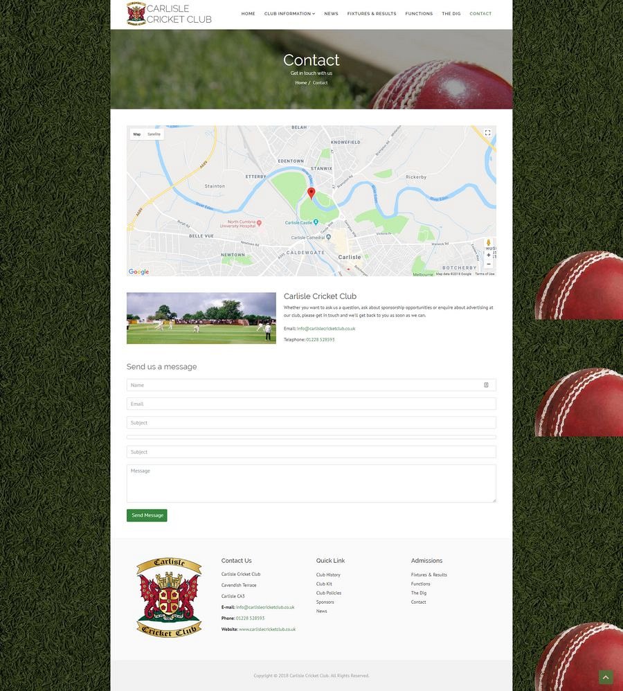 Club Website Design in Carlisle