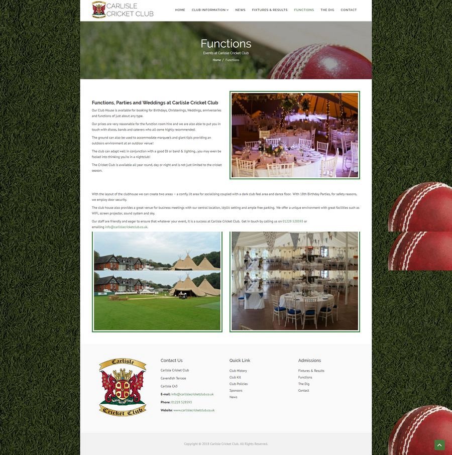 Club Website Design in Carlisle