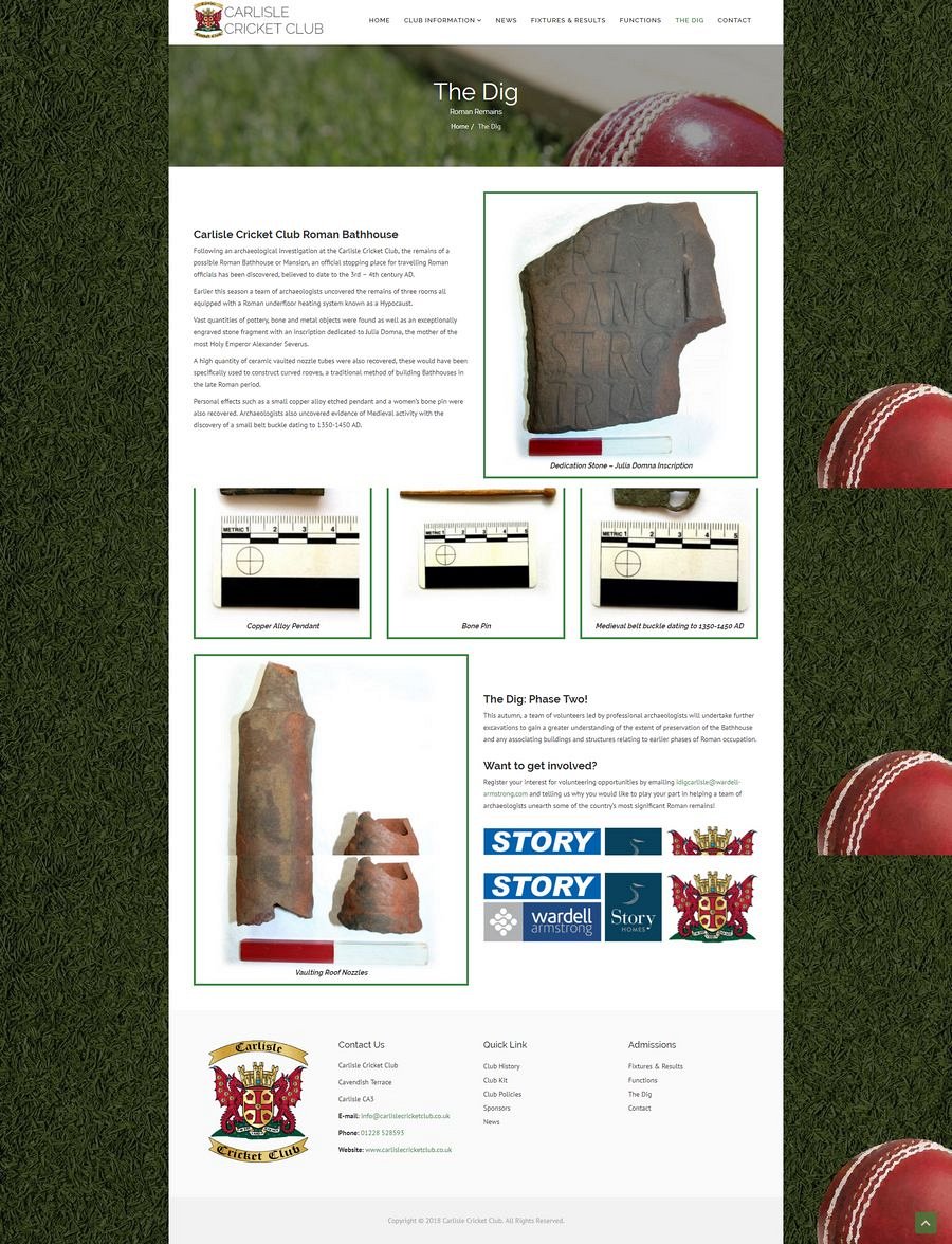 Club Website Design in Carlisle