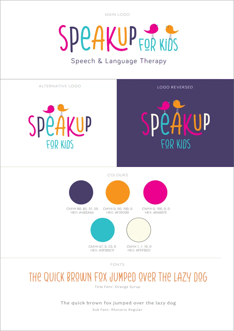 Brand Design and Logo Design in Carlisle - Example of our work for Speak Up For Kids