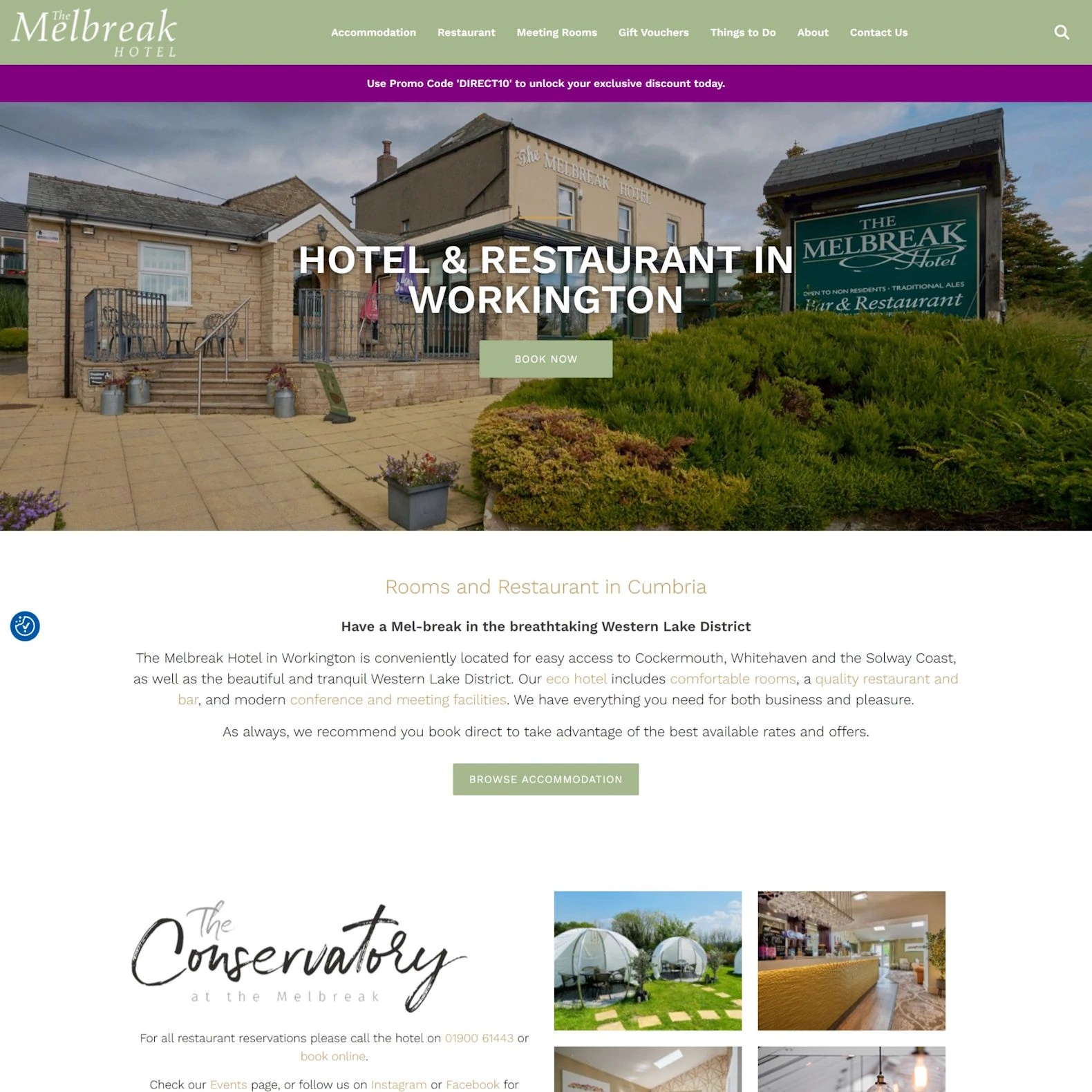 The Melbreak Hotel original website design