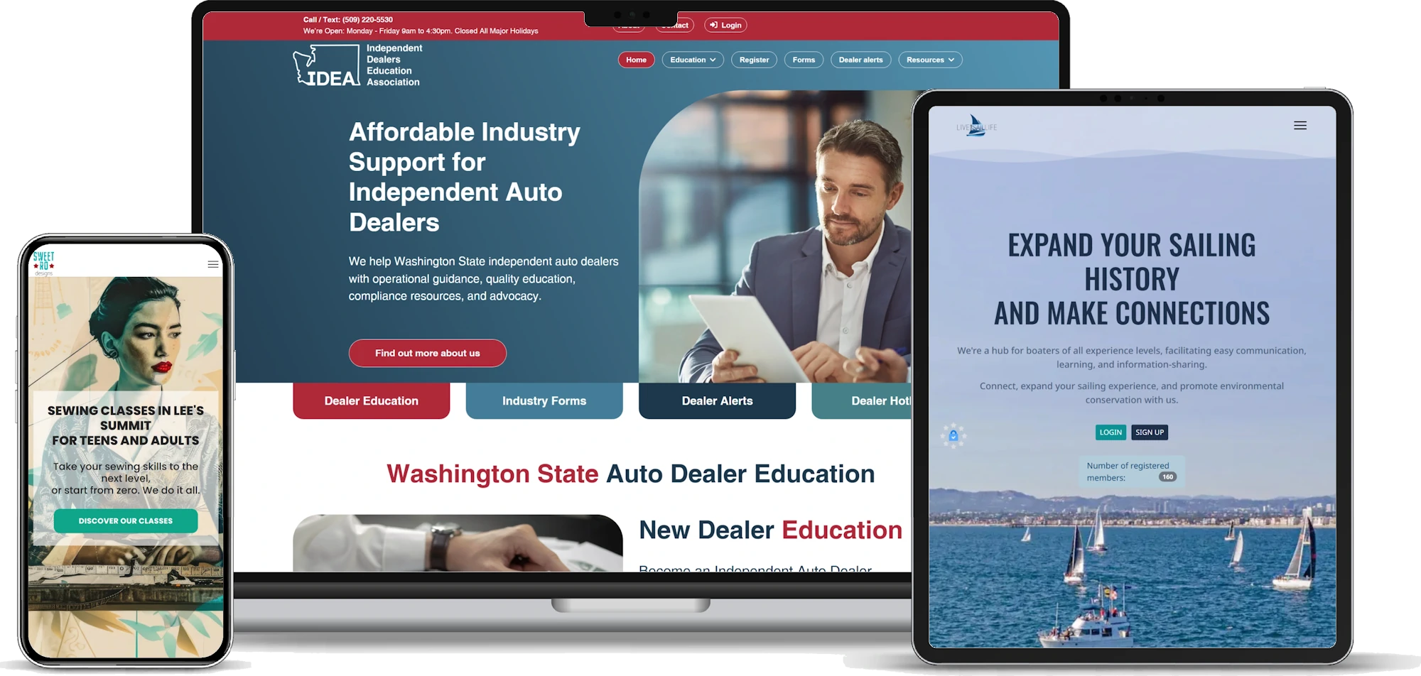 Website Design for US Businesses - Examples of our work at Light Bulb Web Design Ltd